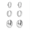 Hollywood Sensation Dainty Huggie Hoop Earrings -3 Pairs In White
