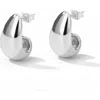 Hollywood Sensation Dome Huggie Teardrop Earrings In Silver