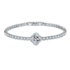 Hollywood Sensation Elegant Crystal Clover Tennis Bracelet In Silver