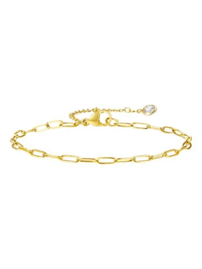 Hollywood Sensation Elegant Gold Paperclip Link Bracelet