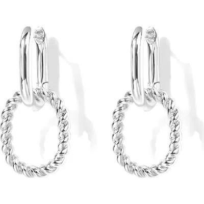 Hollywood Sensation Elegant Link Drop Earrings In Silver