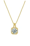 Hollywood Sensation Elena Halo Pendant Necklace Gold & White Gold Plated In Gold