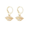 Hollywood Sensation Evil Eye Huggies In Gold