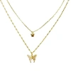 Hollywood Sensation Fluttering Elegance Gold Butterfly Two Layer Necklace In Gold