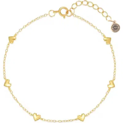 Hollywood Sensation Forever Yours Heart Charm Bracelet In Gold