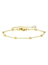 Hollywood Sensation Gold Beaded Link Bracelet With Adjustable Chain In Gold
