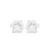 Hollywood Sensation Goldenpaw Paw Print Stud Earrings For Pet Lovers In Silver
