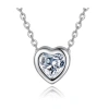 Hollywood Sensation Heart Necklace 18k Gold Cubic Zirconia Crystal In Silver