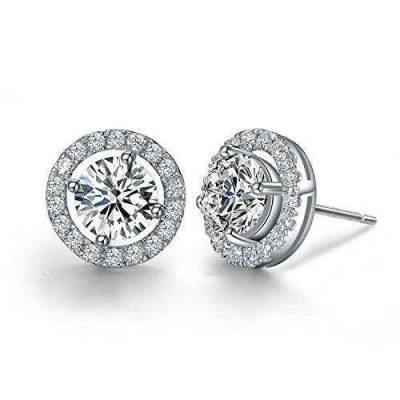 Hollywood Sensation Hope Stud Earrings Earrings- Cubic Zirconia Stud Earrings In Silver