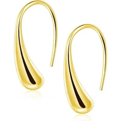 Hollywood Sensation Isabella Eternal Drops Dainty Teardrop Dome Earrings In Gold
