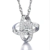 Hollywood Sensation Knot Necklace With Cubic Zirconia Stones In Silver