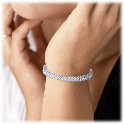 Hollywood Sensation Marquise Cubic Zirconia Tennis Bracelet In Silver