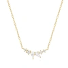 Hollywood Sensation Mystique Delicate Necklace With Pear And Round Cut Cubic Zirconia In Gold