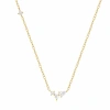 Hollywood Sensation Orlina Delicate Necklace With Three Round And One Pear Cut Cubic Zirconia Stones In Gold