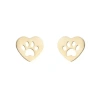 Hollywood Sensation Pawfect Charm Heart Paw Cutout Stud Earrings In Gold