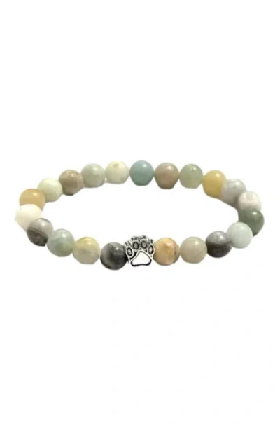 Hollywood Sensation Pawzee Beaded Bracelet With Paw Charm In Multicolor
