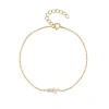 Hollywood Sensation Perla Chain Link Bracelet With Round Cut Cubic Zirconia Cluster In Gold