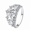 Hollywood Sensation Princess Crown Ring With Cubic Zirconia Stones In Silver
