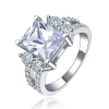 Hollywood Sensation Princess Cut Cubic Zirconia Ring In Silver