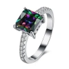 Hollywood Sensation Princess Cut Mystic Topaz Ring In Silver