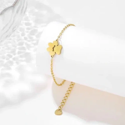 Hollywood Sensation Purepaw Link Chain Paw Cutout Charm Bracelet In Gold