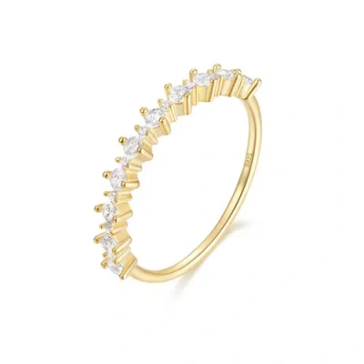 Hollywood Sensation Serene Delicate Ring With Aaaaa Cubic Zirconia In Gold