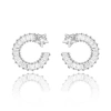 Hollywood Sensation Shooting Star Earrings With White Diamond Cubic Zirconia In Silver