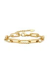 Hollywood Sensation Sienna Adjustable Paperclip Chain Stackable Bracelet In Gold