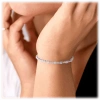 Hollywood Sensation Square Tennis Bracelet With White Diamond Cubic Zirconia In Silver
