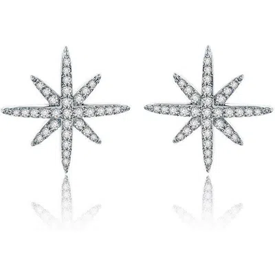 Hollywood Sensation Star Stud Earrings Cubic Zirconia In Silver