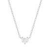 Hollywood Sensation Starling Dainty Necklace With Three Emerald Cut Cubic Zirconia Stones In White