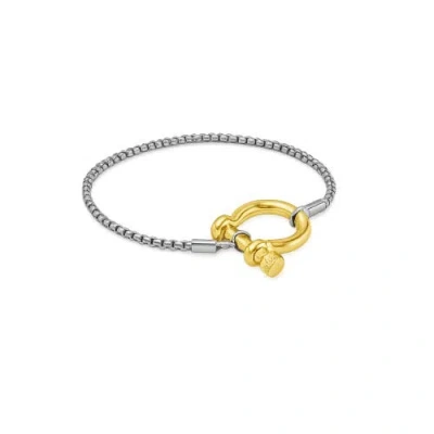 Hollywood Sensation The Lucky Lock Horseshoe Carabiner Clasp Bracelet In Gold
