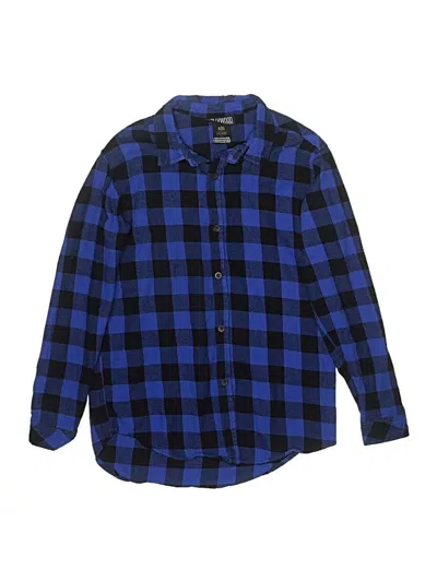 Pre-owned Hollywood The Jean People Kids' Long Sleeve Button Down Shirt In Blue