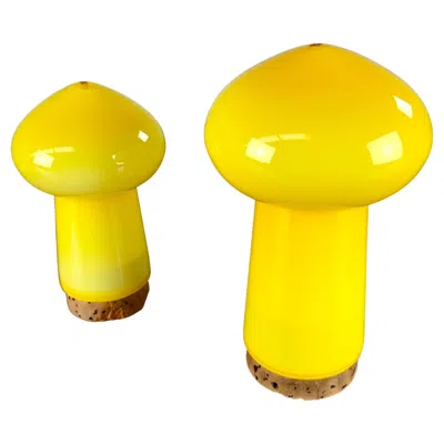Pre-owned Holmegaard 1970s Yellow Danish Salt And Pepper Set In Glass By Michael Bang For