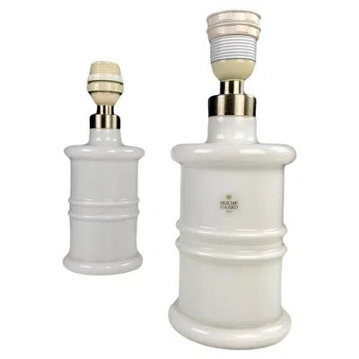 Pre-owned Holmegaard 1980s Sidse Werner Danish Handblown Glass Pharmacist Table Lamps By  In Transparent