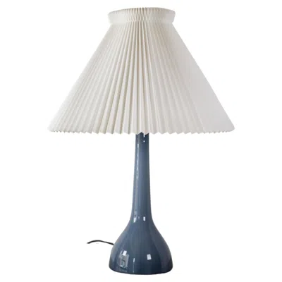 Pre-owned Holmegaard A Rare Blue Danish Midcentury Table Lamp By Esben Klint For Karstrup
