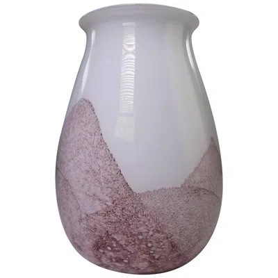 Pre-owned Holmegaard Art Glass Vase, Opaline White With Mulberry Pattern, 1960s