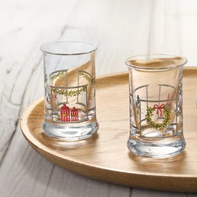 Holmegaard Christmas Dram Shot Glass 2024 1 oz 2 Pcs. In Brown;clear