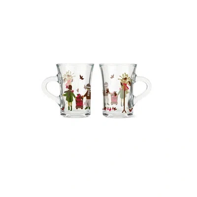 Holmegaard Christmas Hot Drinks Glass, Multi, 8.8 Oz, 2 Pcs. In Green;red;clear