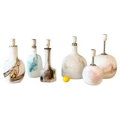 Pre-owned Holmegaard Collection Of  Lamps By Per Lütken & Michael Bang Denmark 1970s In Sand
