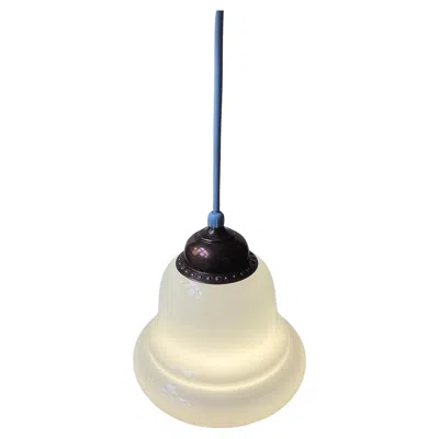 Pre-owned Holmegaard Danish Functionalist Bell Pendant Lamp In Opaline Glass & Copper By  In Sand