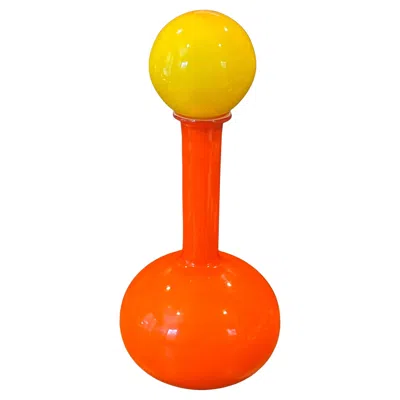 Pre-owned Holmegaard Danish Modern Large Bottle With Stopper By Otto Brauer For  In Red