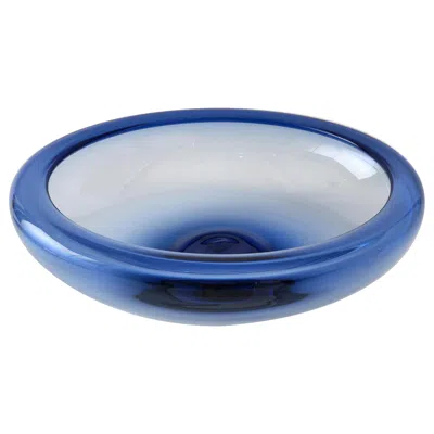 Pre-owned Holmegaard Glass Bowl By , Denmark, C 1960, Light Blue Color, Large Round Bowl