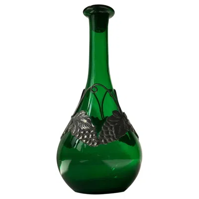 Pre-owned Holmegaard Green Jugendstil Decanter In Glass And Pewter From , 1920s