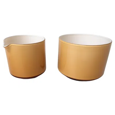 Pre-owned Holmegaard Handblown Cream And Sugar Bowls In Opaline Glass By Michael Bang For  In White