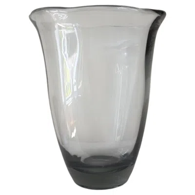 Pre-owned Holmegaard Heavy Handblown Glass Vase In Transparent