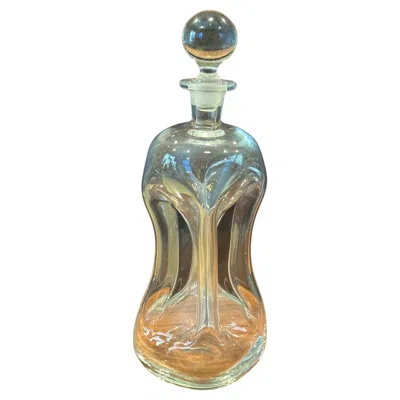 Pre-owned Holmegaard Large Clear Glass Elsinore Kluk-kluk Decanter By  In Brown
