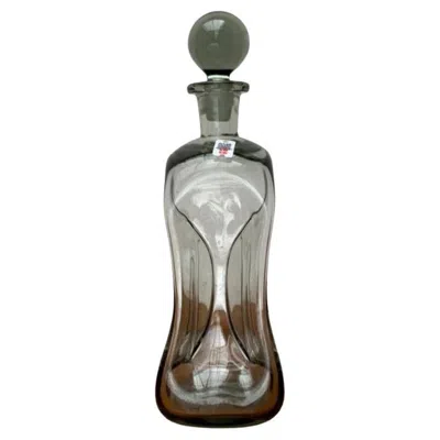 Pre-owned Holmegaard Large Danish Kluk Kluk Bottle In Glass From , 1970s In Transparent
