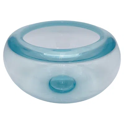 Pre-owned Holmegaard Mid Century Crystal Bowl By Per Lutken For , Denmark In Blue