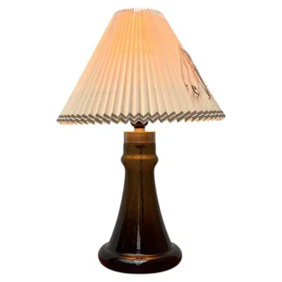 Pre-owned Holmegaard Mid-century Modern Danish Park Klar Glass Table Lamp Hsin-lung Lin  In Orange